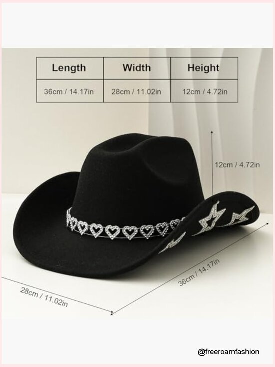 Sparkly Rhinestone Cowboy Hat with Star Accents for Women main image 4